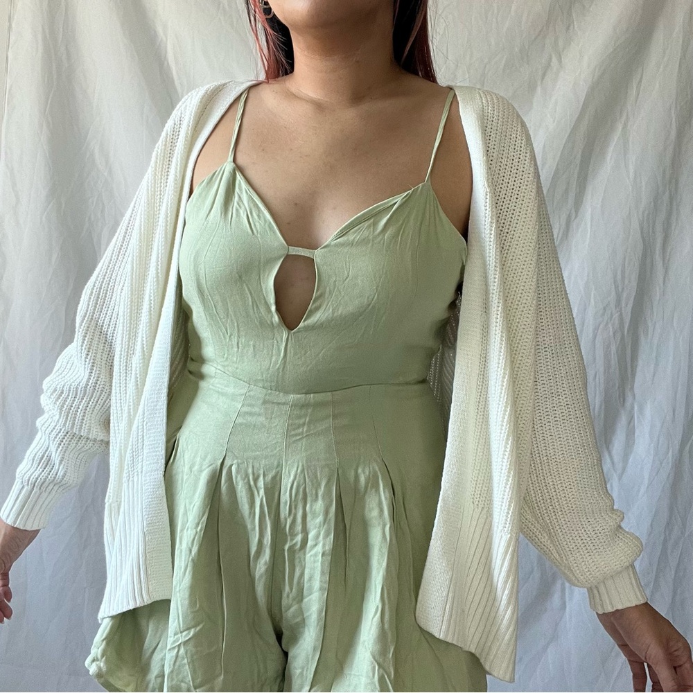 Sage Light Green Romper